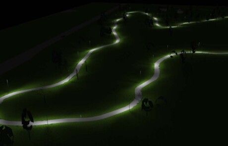 Prisma Light utomhusbelysning referens: Rekreation & Fritid Motionsspår Ljusberäkning