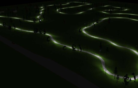 Prisma Light utomhusbelysning referens: Rekreation & Fritid Motionsspår Ljusberäkning