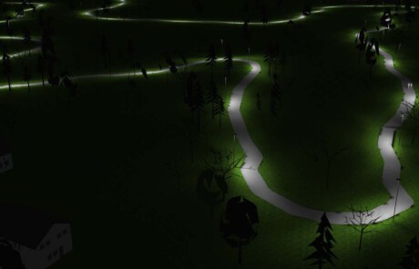 Prisma Light utomhusbelysning referens: Rekreation & Fritid Motionsspår Ljusberäkning