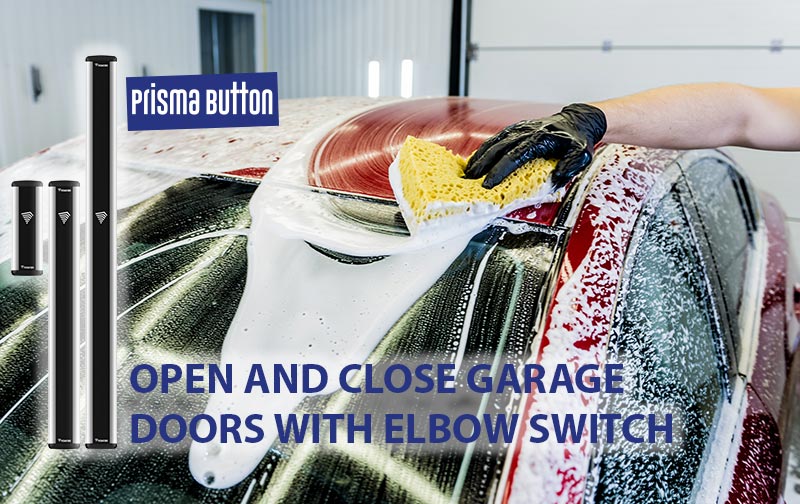 Open and close garage doors with elbow switch Prisma Button
