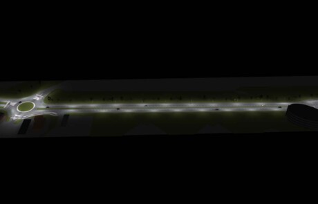 Prisma Light Referenser Gata & Väg fyra filer med rondell Ljusberäkning