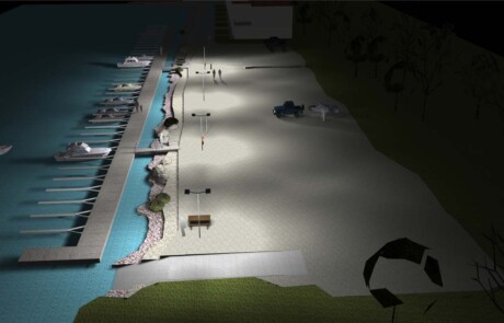 Prisma Light utomhusbelysning referens: Park & Natur Hamnområde Ljusberäkning