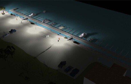 Prisma Light utomhusbelysning referens: Park & Natur Hamnområde Ljusberäkning