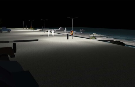 Prisma Light utomhusbelysning referens: Park & Natur Hamnområde Ljusberäkning