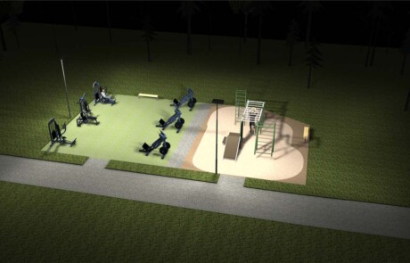 Prisma Light utomhusbelysning referens: Rekreation & Fritid Utegym Ljusberäkning