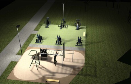 Prisma Light utomhusbelysning referens: Rekreation & Fritid Utegym Ljusberäkning
