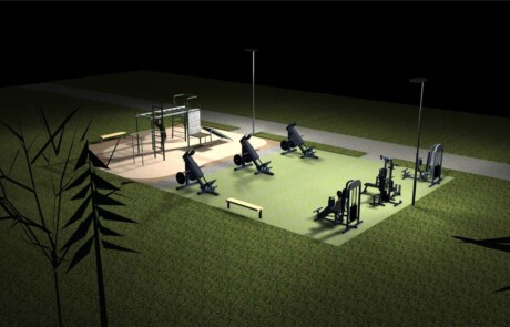 Prisma Light utomhusbelysning referens: Rekreation & Fritid Utegym Ljusberäkning