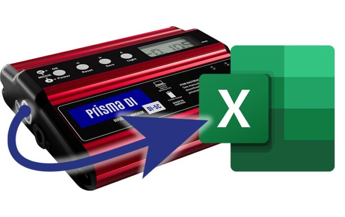 Prisma DI-5C exporterar mätningar av vevaxelns skevhet till Excel