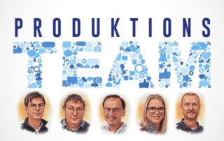 Produktionsteam arbetar med förbättringsarbete