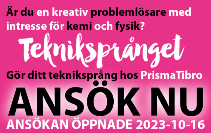Ansökan till Tekniksprånget öppen