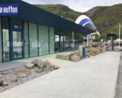 Prisma Button på Moskenes servicebyggnad i Lofoten, Norge