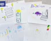 Teckningar av samhällsdetektiverna UF Skaraborg