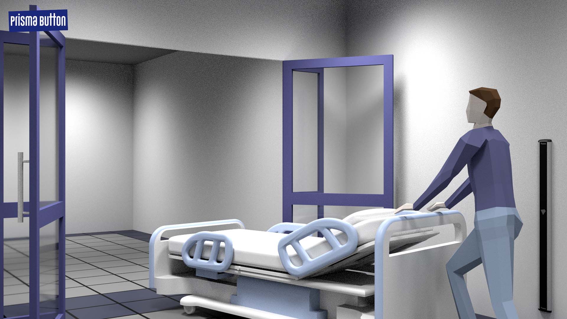 Prisma Button Armbågskontakt med Nurse Bed