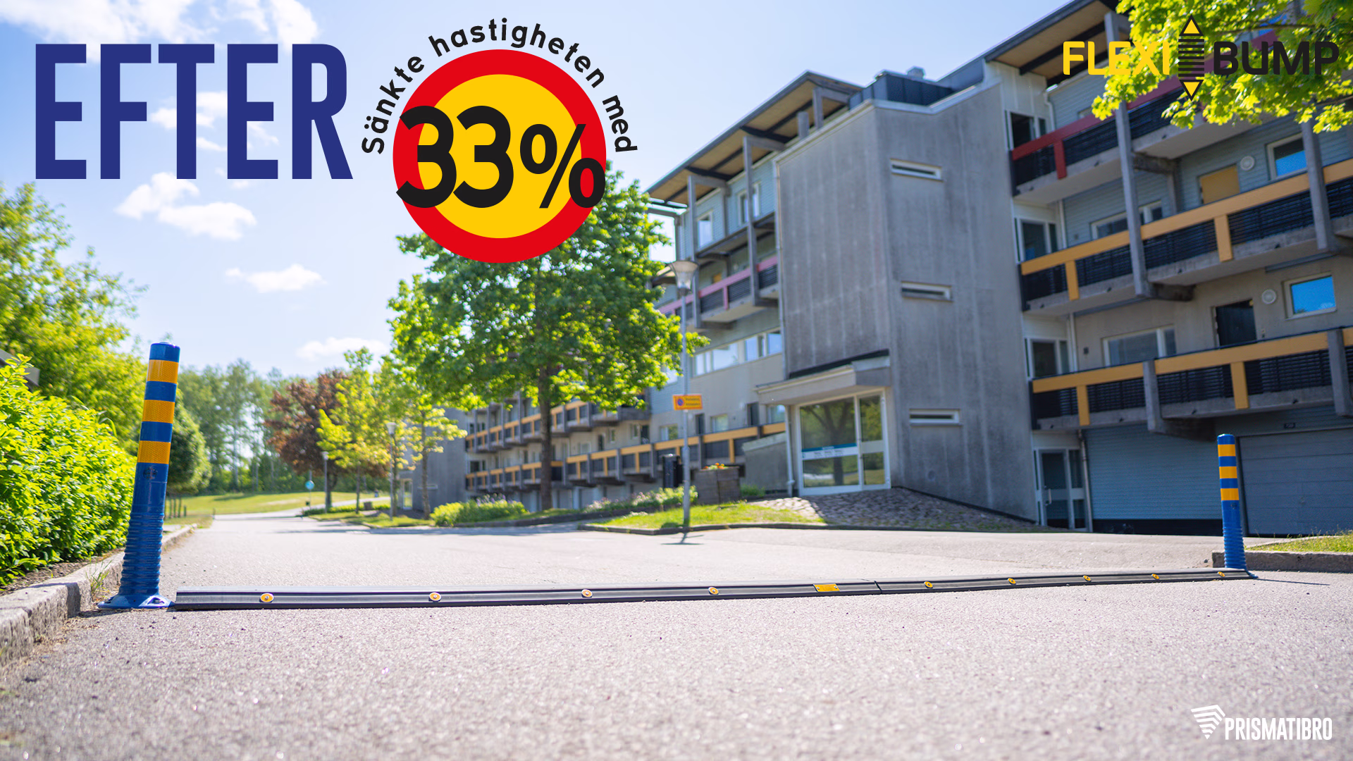 Flexibump hastighet före och efter installation av farthinder